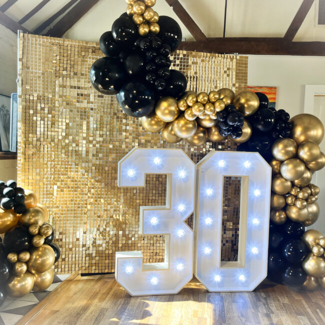 30th birthday sequin wall burnham on crouch