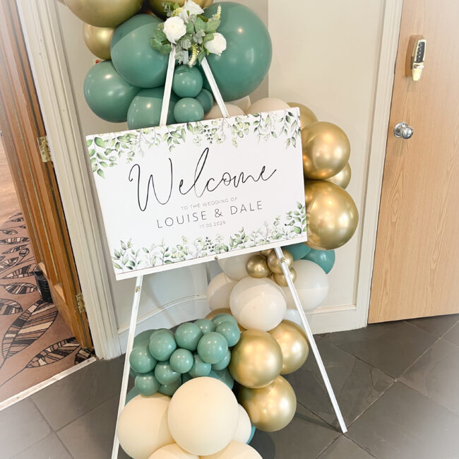 wedding welcome easel